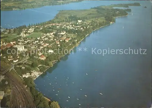 Radolfzell Bodensee Fliegeraufnahme mit Halbinsel Mettnau Kat. Radolfzell am Bodensee