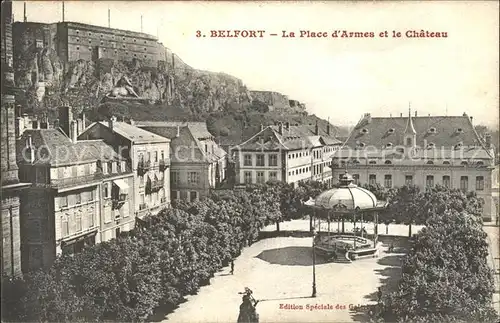 Belfort Alsace Chateau et Place d`Armes Kat. Belfort