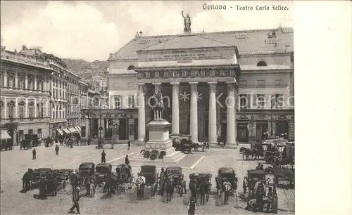 Genova Genua Liguria Teatro Carlo Felice Pferdekutschen Kat. Genova