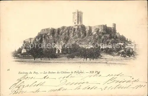 Le Puy en Velay Ruines du Chateau de Polignac Kat. Le Puy en Velay