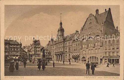 Pforzheim Marktplatz Rathaus Kat. Pforzheim