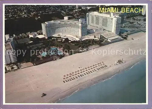 Miami Beach Fliegeraufnahme Fontainebleau Hilton Strand Kat. Miami Beach