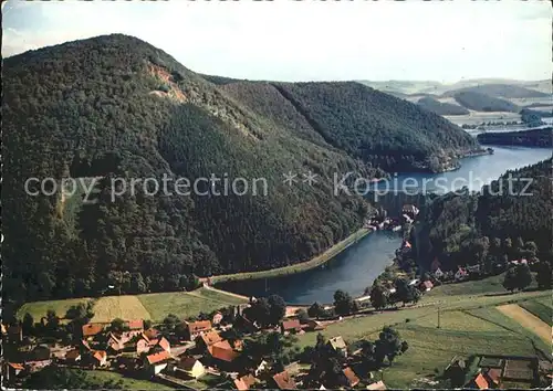 Helminghausen mit Sperrmauer und Diemelsee Kat. Marsberg