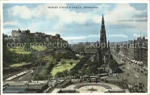 Edinburgh Princes Street and Castle Kat. Edinburgh