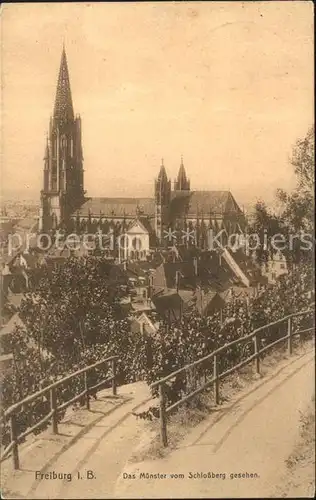 Freiburg Breisgau Muenster vom Schlossberg gesehen Kat. Freiburg im Breisgau