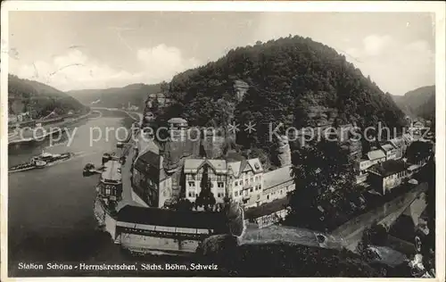 Herrnskretschen Tschechien Boehmen Station Schoena  Kat. Hrensko