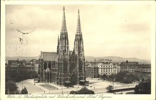 Wien Freiheitsplatz mit Votinkirche und Hotel Regina Kat. Wien