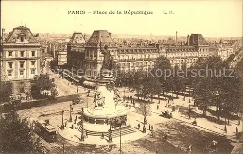 Paris Place de la Republique Strassenbahn Kat. Paris