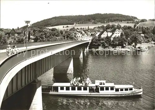 Saalburg Saale Bruecke Schiff Kat. Saalburg Ebersdorf