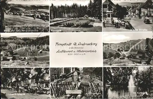 St Andreasberg Harz Sommerskipiste Breite Strasse Kurpark Domkapelle Sessellift Kat. Sankt Andreasberg