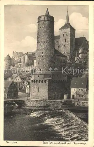 Bautzen alte Wasserkunst mit Spreewehr Kat. Bautzen