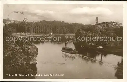 Halle Saale mit Ruine Giebichenstein Kat. Halle