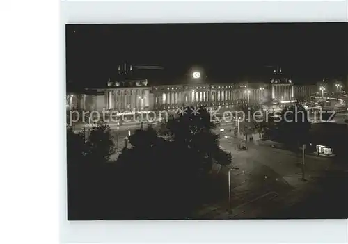 Leipzig Hauptbahnhof bei Nacht Kat. Leipzig