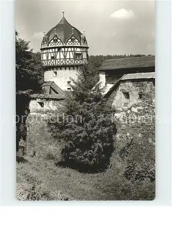 Schloss Burgk Roter Turm und Wallgraben Kat. Burgk