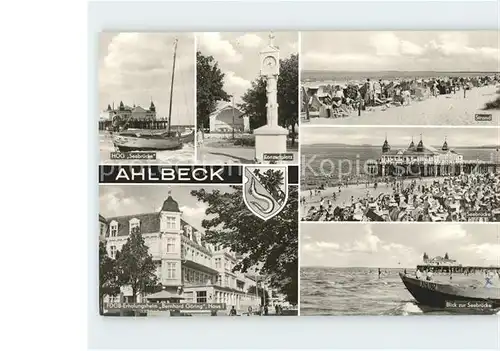 Ahlbeck Ostseebad Strand Seebruecke Konzertmuschel Kat. Heringsdorf Insel Usedom