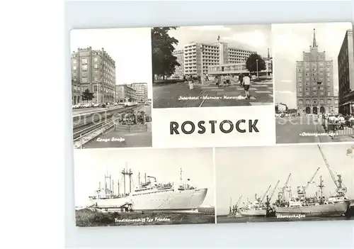 Rostock Mecklenburg Vorpommern Schiffe Lange Strase Interhotel Warnow Hafen Kat. Rostock