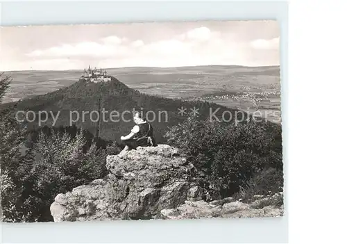 Burg Hohenzollern mit Hechingen Blick vom Zellerhorn Kat. Bisingen