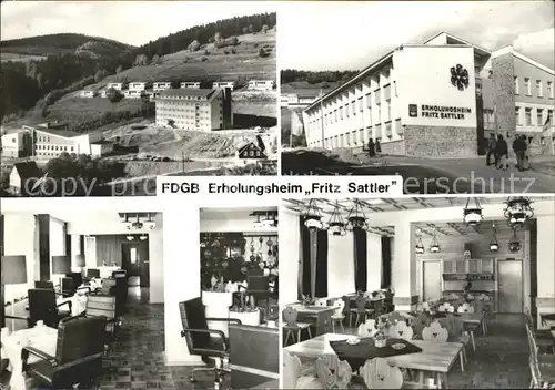 Fehrenbach Thueringer Wald FDGB Erholungsheim Fritz Sattler Kat. Masserberg