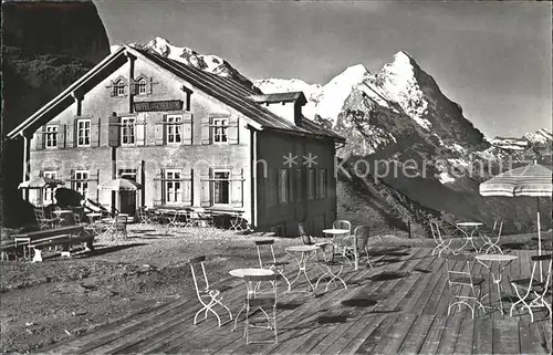 Grosse Scheidegg Bergrestaurant Terrasse Kat. Scheidegg Grosse