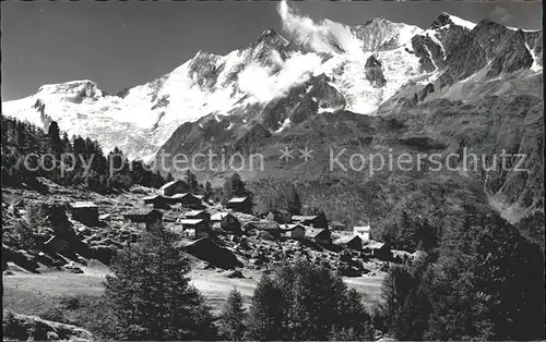 Saas Grund Triftalp mit Mischabelgruppe Kat. Saas Grund