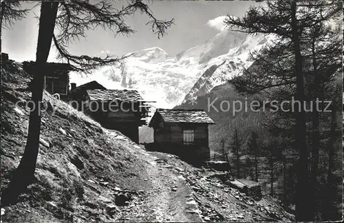 Saas Grund Weg nach Triftalp mit Alphubel Kat. Saas Grund