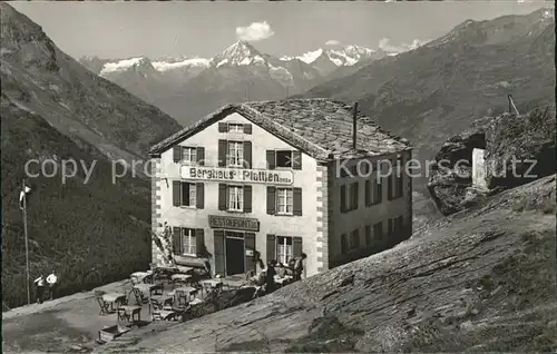 Saas Fee Berghaus Plattjen mit Bietschhorn Kat. Saas Fee