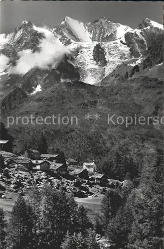 Saas Grund mit Mischabelgruppe Kat. Saas Grund