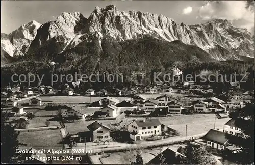 Grainau mit Alpspitze und Zugspitze Kat. Grainau