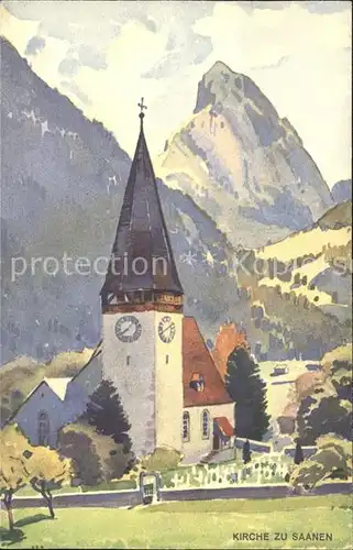 Saanen Kirche Kuenstlerkarte Kat. Saanen