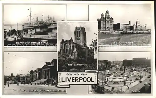Liverpool Waterfront Entrance Mersey Tunnel Cathedral  Kat. Liverpool