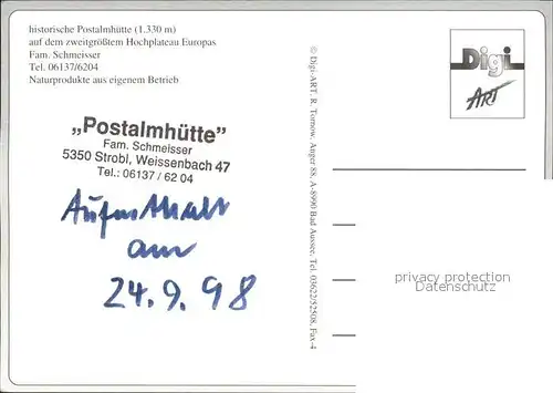 Strobl Postalmhuette Kat. Strobl