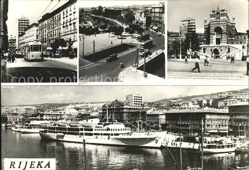 Rijeka Hafen Schiff Strassenbahn Kat. Rijeka