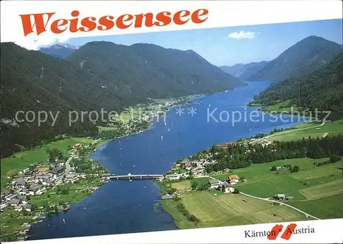 Weissensee Kaernten Fliegeraufnahme Kat. Weissensee