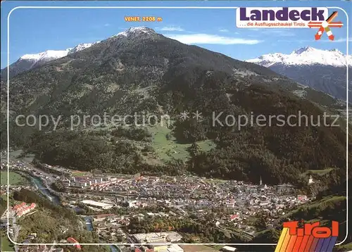 Landeck Tirol Fliegeraufnahme Kat. Landeck