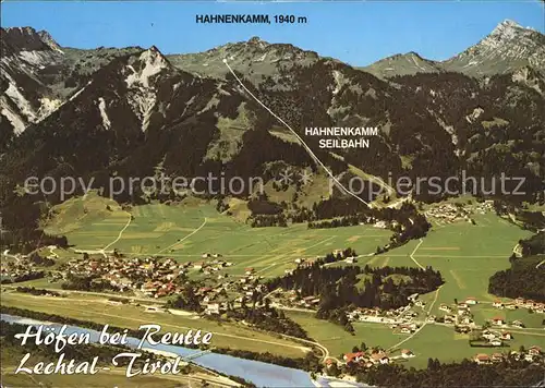 Reutte Tirol Fliegeraufnahme Hoefen Hahnenkamm Seilbahn Kat. Reutte