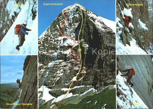 Eiger Grindelwald Nordwand Kletterrouten Kat. Eiger