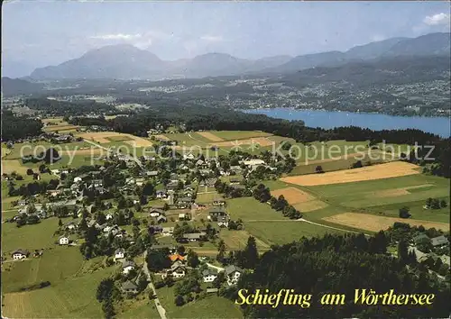 Schiefling See Fliegeraufnahme mit Woerthersee Kat. Schiefling Woerther See