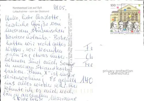 List Sylt Fliegeraufnahme Oststrand Kat. List