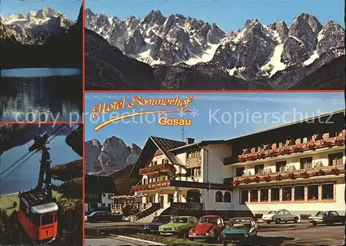 Gosau Oberoesterreich Hotel Sommerhof Panorama Seilbahn Kat. Gosau Salzkammergut