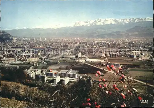 Grenoble Vue generale au fond la chaine de Belledonne Kat. Grenoble