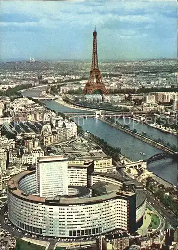 Paris La Maison de la Radio La Seine et la Tour Eiffel Kat. Paris