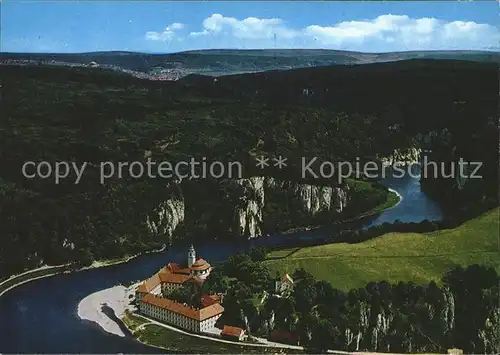 Kelheim Kloster Weltenburg mit Donaudurchbruch Fliegeraufnahme Kat. Kelheim Donau