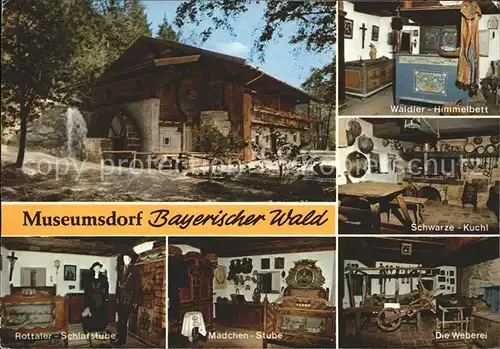 Tittling Museumsdorf Bayerischer Wald Himmelbett Schwarze Kuchl Schlaf und Maedchenstube Weberei Kat. Tittling