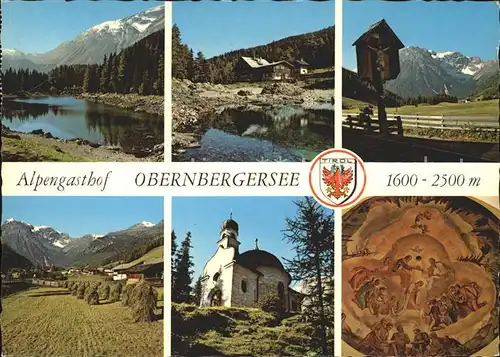 Gries Brenner Alpengasthof Obernbergersee Tribulaun Seegasthof Martrl Schwarzwandspitze Seekapelle Deckengemaelde Kat. Noesslach Gries am Brenner