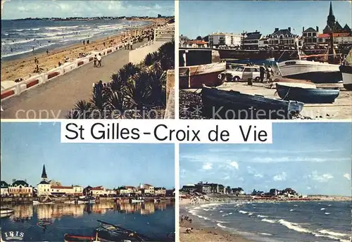 Saint Gilles Croix de Vie Vendee Le port et la plage de St Gilles Vue partielle Kat. Saint Gilles Croix de Vie