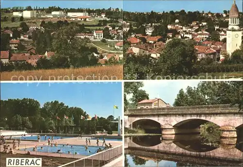 Riberac Le Lycee Vue generale La Piscine Pont sur la Dronne Kat. Riberac