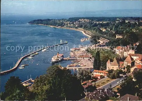 Thonon les Bains Le port et les quais Vue generale aerienne Kat. Thonon les Bains