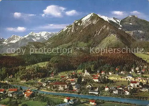 Marquartstein mit Hochplatte und Geigelstein Kat. Marquartstein