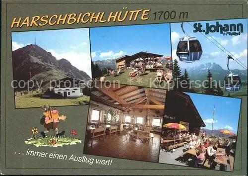 St Johann Tirol Harschbichlhuette Gastraum Terrasse Gondelbahn Kat. St. Johann in Tirol