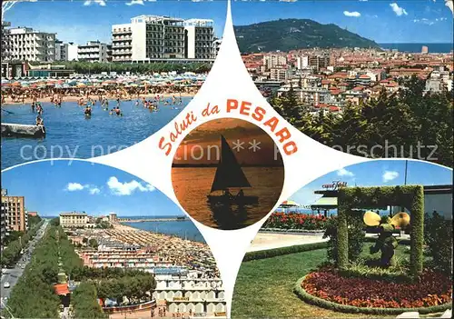 Pesaro Panorama Strand Park Segelpartie Kat. Pesaro